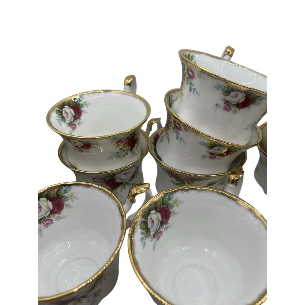 Royal Albert Bone China Moss Rose Cup 10 Pieces England Mint - Picture 3 of 7
